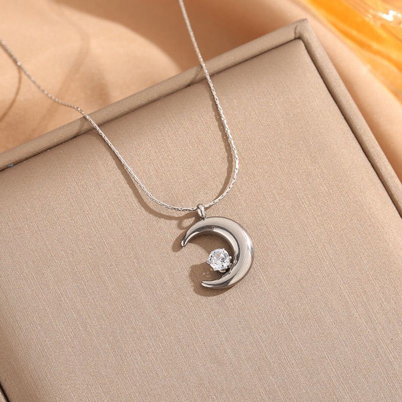 Crystal Moonlit Mist Necklace – Silver | Bianca's Touch