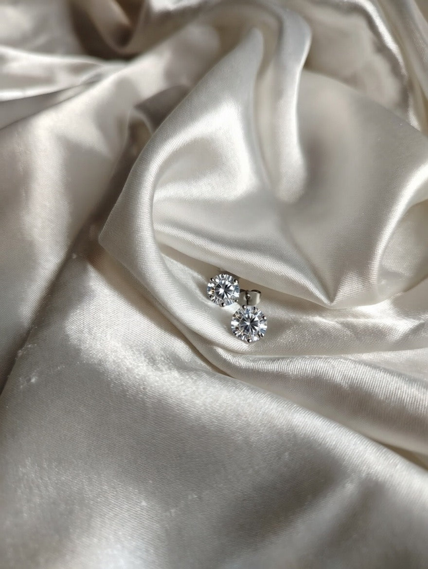 Crystal Mist Stud Earrings – Silver | Bianca's Touch