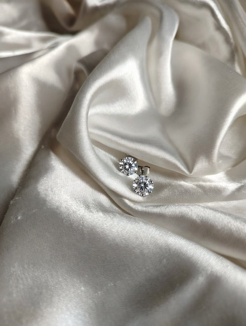 Crystal Mist Stud Earrings – Silver | Bianca's Touch