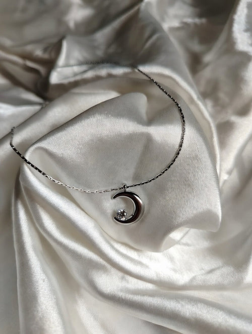Crystal Moonlit Mist Necklace – Silver | Bianca's Touch