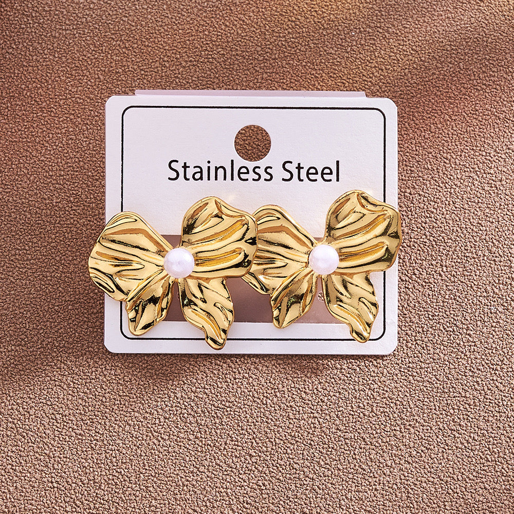 Golden Bow Earrings – Gold | Bianca's Touch