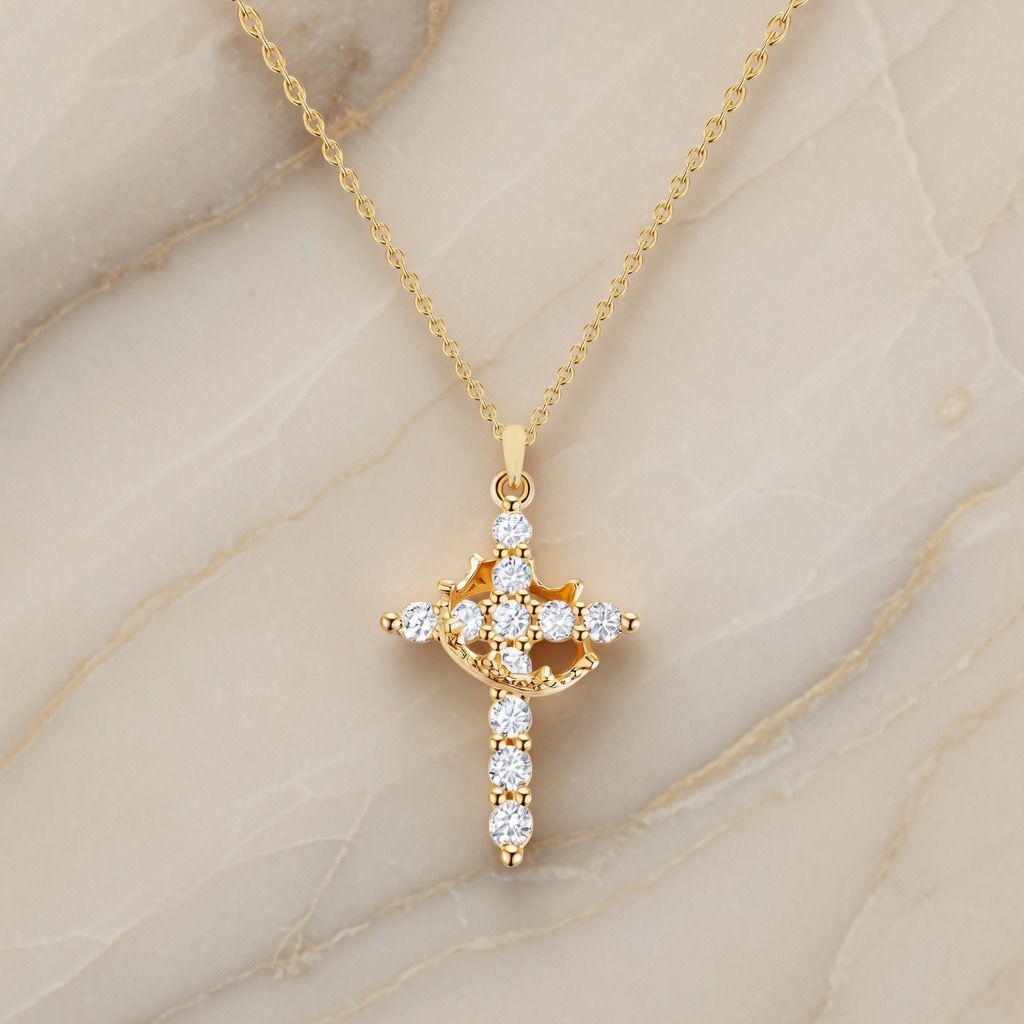 Celestial Grace Cross Necklace | Bianca's Touch