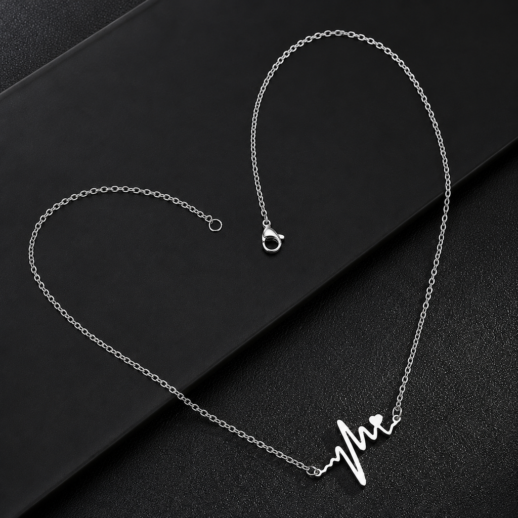 Pulse Line Necklace — Silver | Bianca's Touch