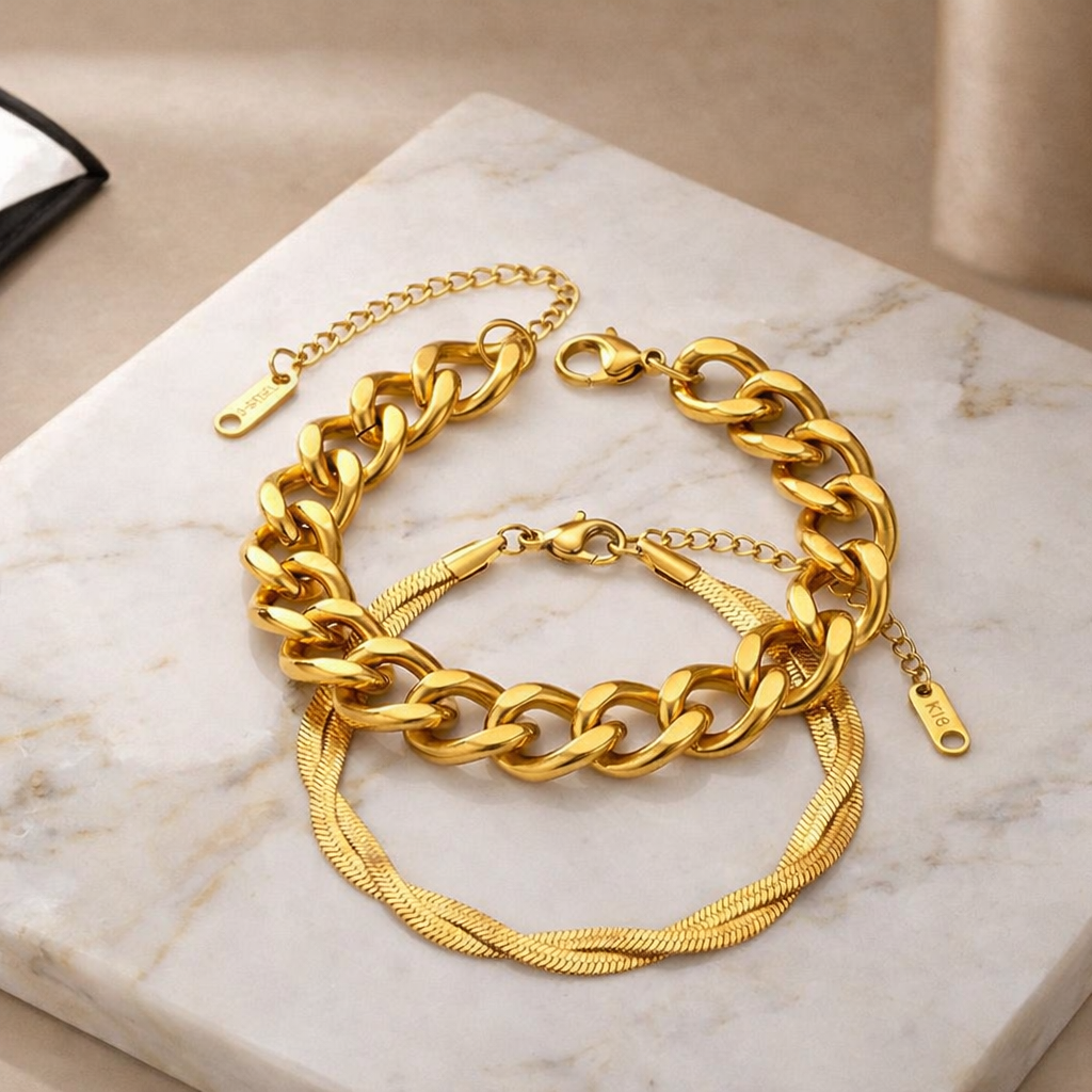 Luxe Link Duo Bracelet Set | Bianca's Touch