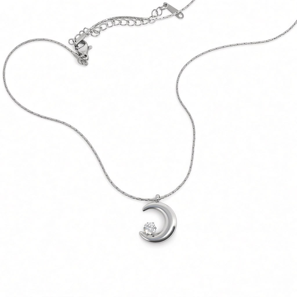 Crystal Moonlit Mist Necklace – Silver | Bianca's Touch