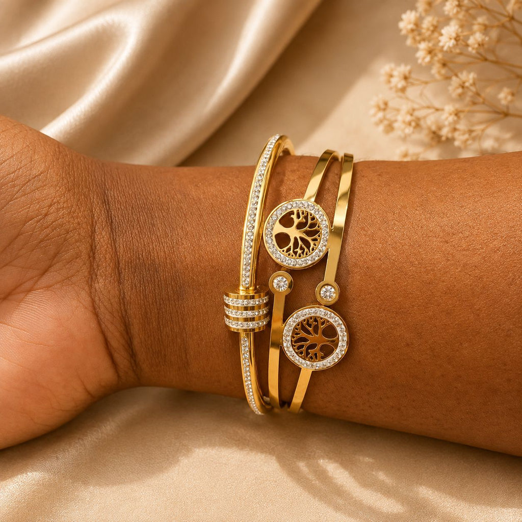Golden Roots Bracelet Set – Gold | Bianca's Touch