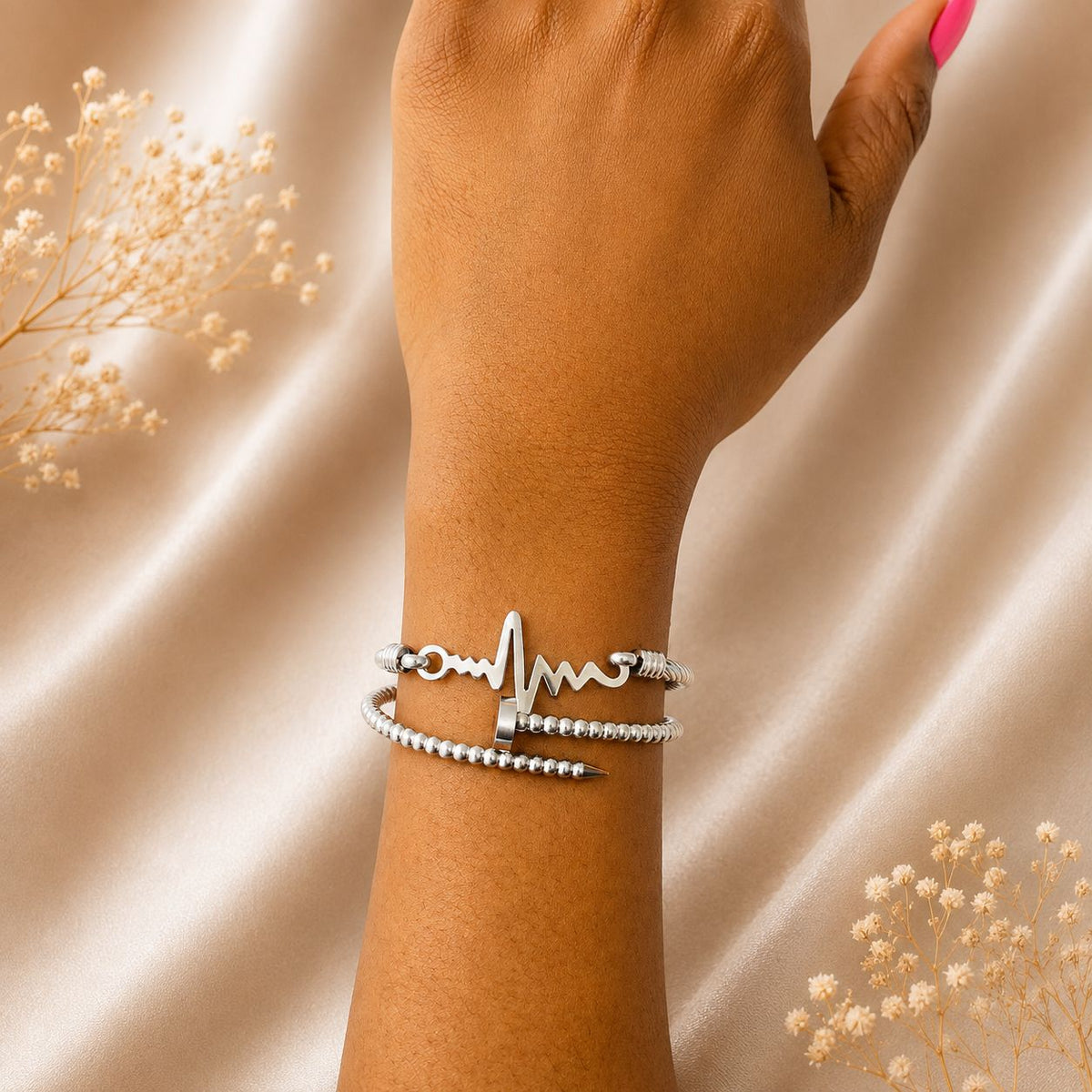 Pulse line bracelet - Silver | Bianca's Touch