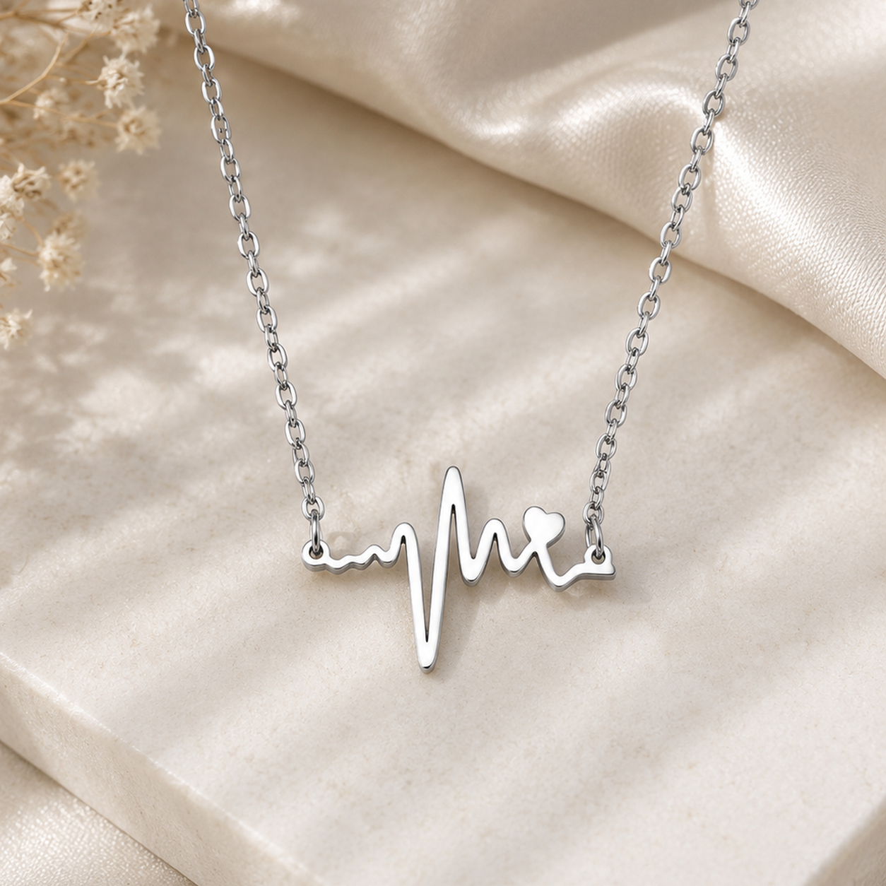 Pulse Line Necklace — Silver | Bianca's Touch