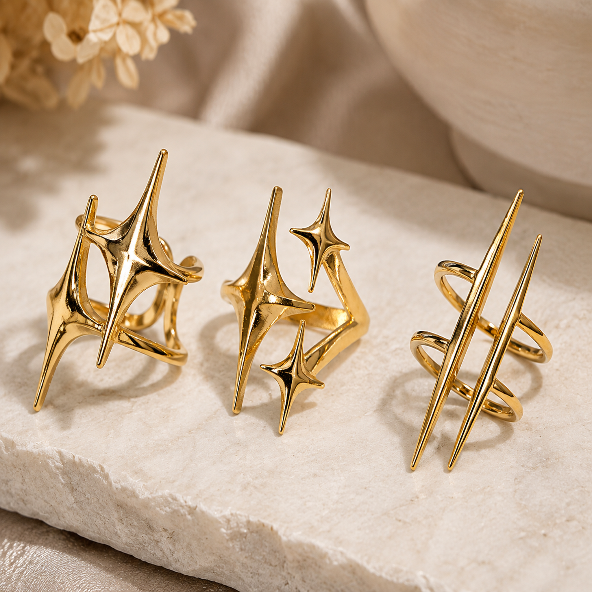 Astra ring set - Gold | Bianca's Touch